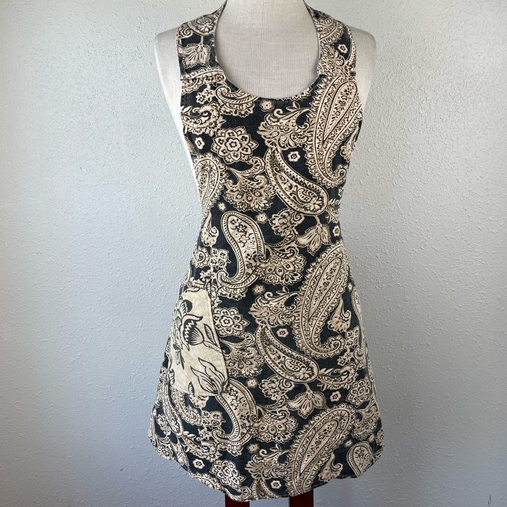 Farmer’s Market Handmade Floral Paisley Apron EUC